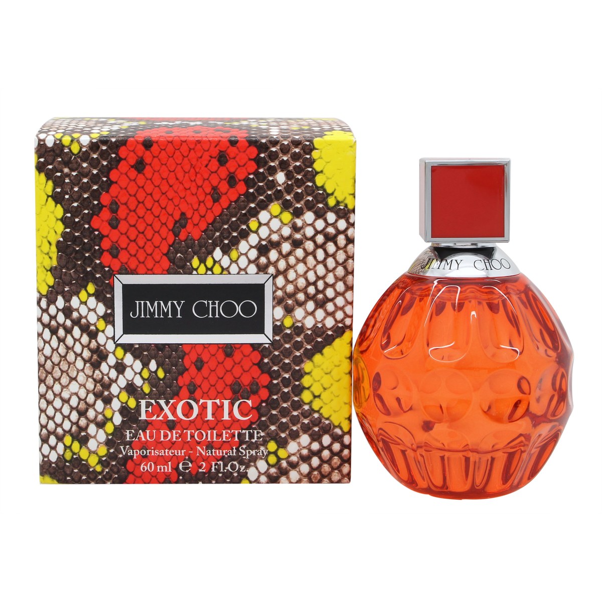 Jimmy Choo Exotic 2014 Eau de Toilette 60 ml – facetteret rosa glasflakon med orange gradient og pink låg