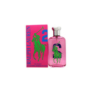 Ralph Lauren Big Pony 2 for Women Eau de Toilette 100 ml, pink rund flakon med limegrøn hestelogo og sølvfarvet låg