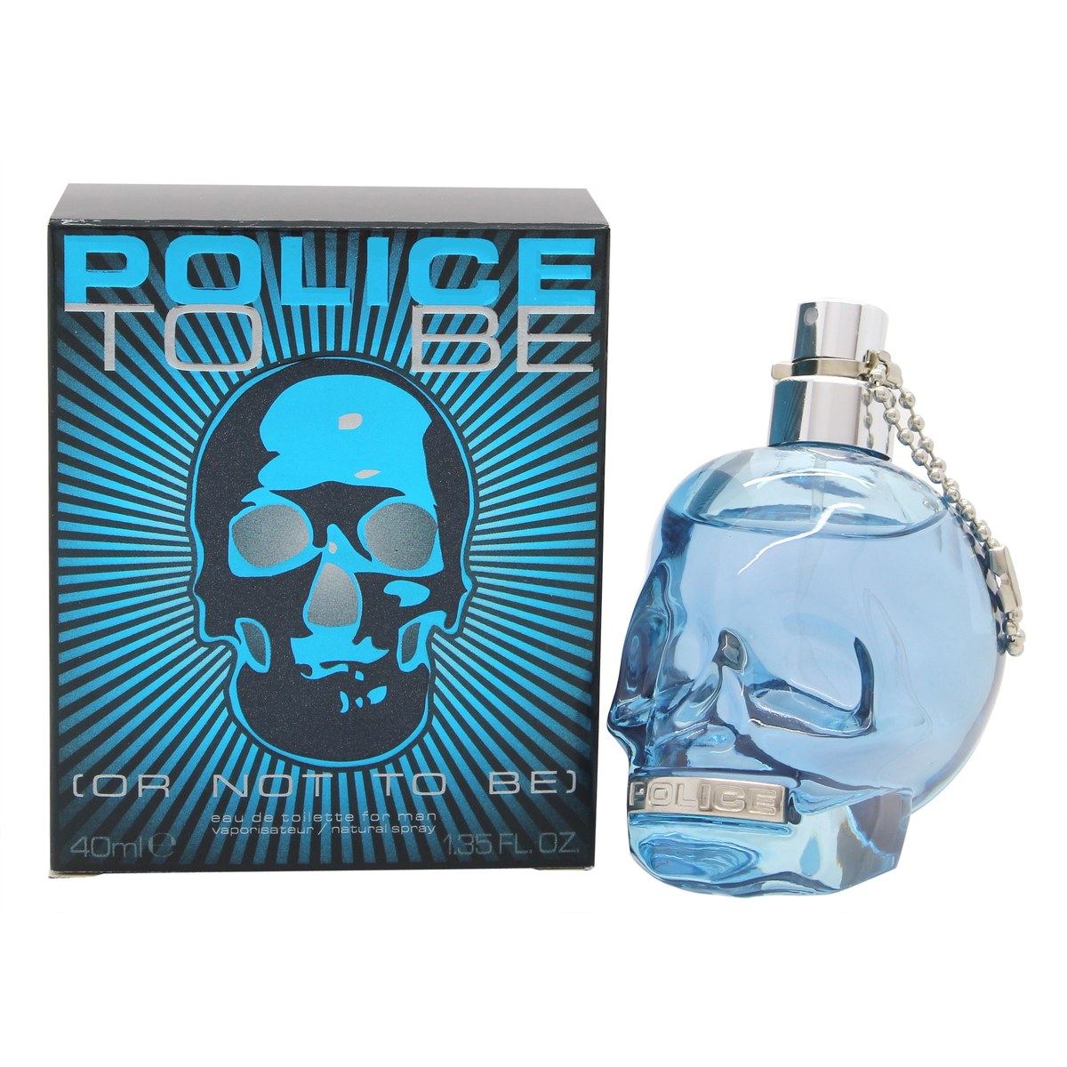 Police To Be Eau de Toilette 40 ml fra Police i sort kranieformet flakon med blank overflade og sølvdetaljer