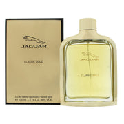 Jaguar Classic Gold Eau de Toilette 100 ml fra Jaguar i klar, firkantet flakon med gylden væske og guldfarvet låg
