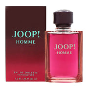 Joop Homme Eau De Toilette, Joop, 125 ml, rektangulær flakon i klart rosa glas med sort låg og minimalistisk design