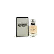 L'Interdit Parfum Eau De Parfum Givenchy 50 ml, stilren firkantet flakon i sort lak med guldlogo og sløjfe