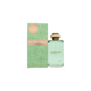 Antonio Banderas Mediterraneo Eau de Toilette 200 ml – turkisblå buet glasflaske med sølvfarvet låg og enkelt logo