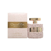 Bella Rosa Eau De Parfum Oscar De La Renta 100 ml – parfume i facetteret flakon med lyserøde blomster og rosaguldkappe