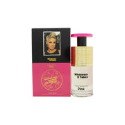 Whatever It Takes Pink Eau de Parfum 100ml – pink, rund glasflakon med sølvfarvet spraytop og minimalistisk logo