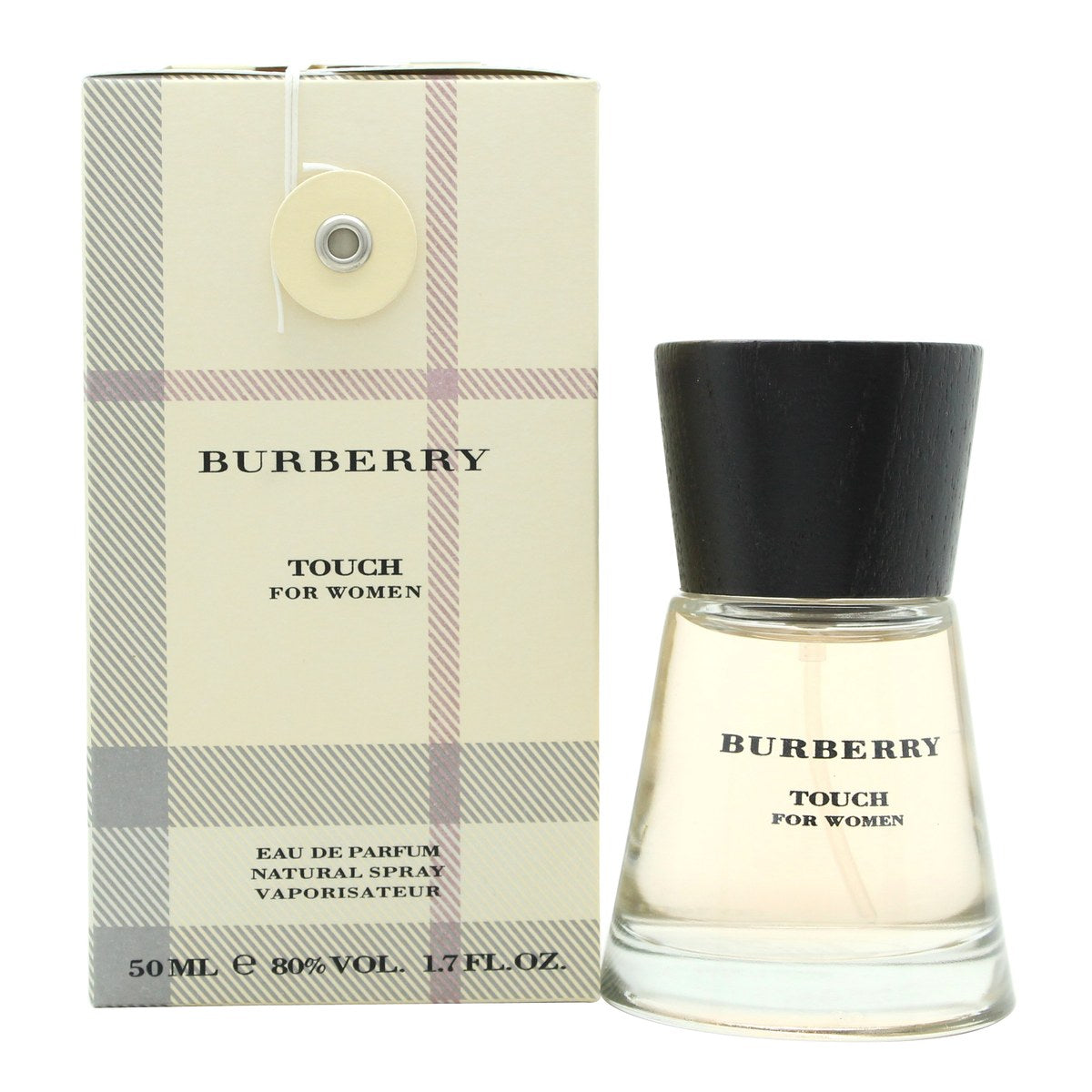 Burberry Touch For Women Eau De Parfum, Burberry, 50 ml med klar flakon, rosa duft og sølvfarvet låg i design