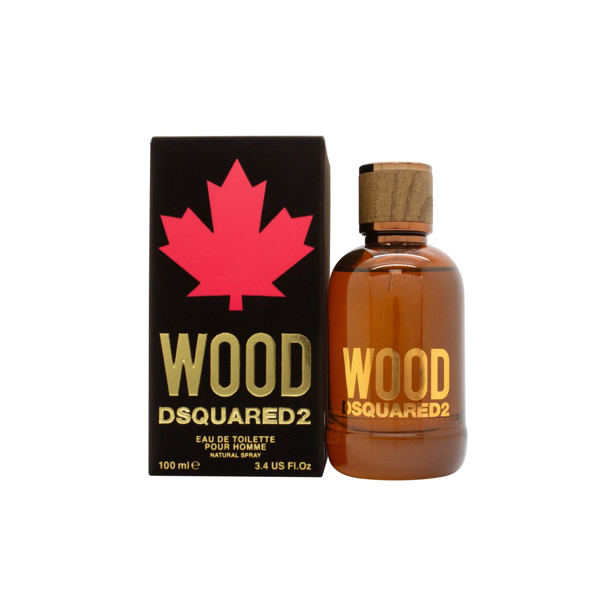 DSquared2 Wood For Him Eau de Toilette 100ml, DSquared², 100 ml, flakon i klart glas med mørk træhætte.