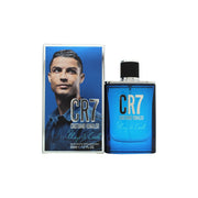 Cristiano Ronaldo CR7 Play It Cool Eau de Toilette 50 ml – blåtonet glasflaske med sølv CR7-logo og blank sølvhætte