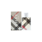 Burberry Brit Woman Eau de Parfum 50 ml fra Burberry, rektangulær glasflaske med ternet mønster og sølvfarvet låg