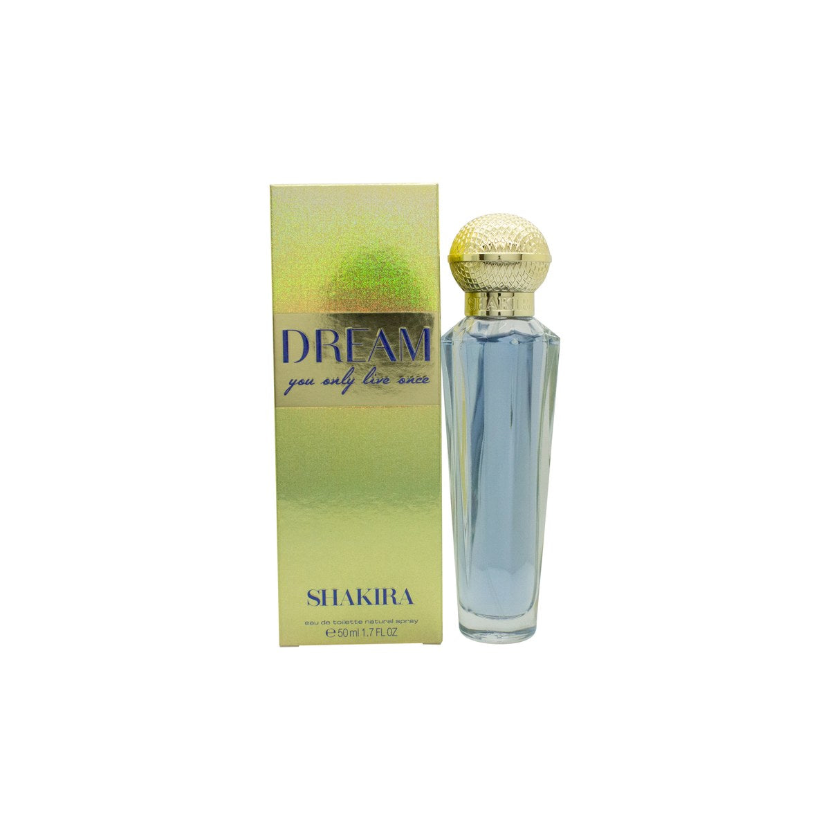 Shakira Dream Eau de Toilette 50 ml, Shakira – lyserød facetteret glasflakon med sølvfarvet spray og transparent låg