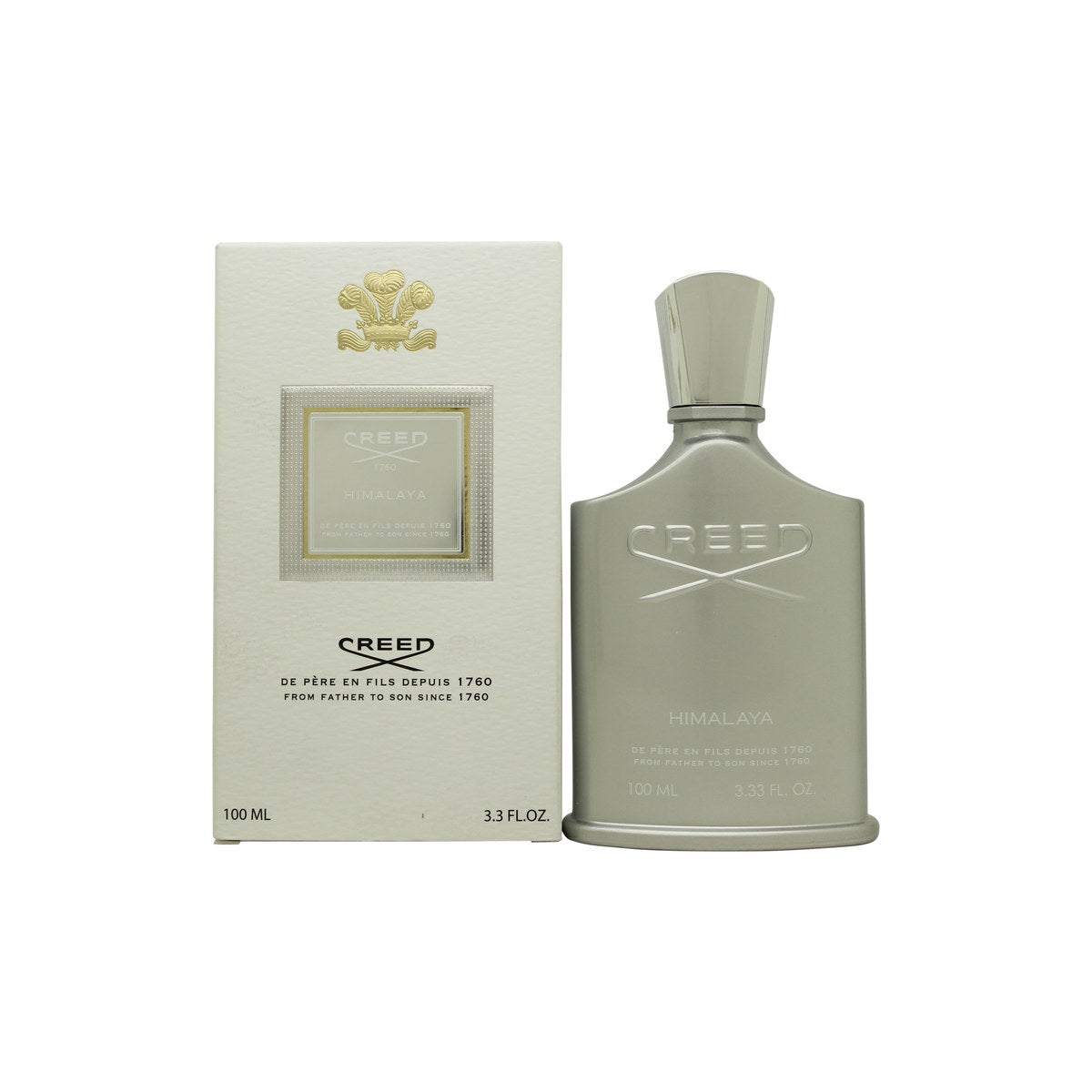 Creed Himalaya Eau de Parfum 100 ml fra Creed i sølvfarvet, buet flakon med mat finish og rund metalhætte