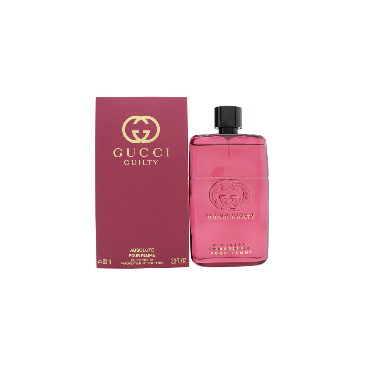 Gucci Guilty Absolute Pour Femme Eau De Parfum Gucci 90 ml mørk ravfarvet rektangulær glasflaske med sort hætte
