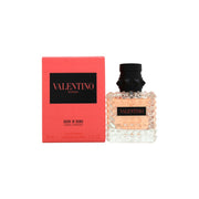 Valentino Donna Born In Roma Coral Fantasy Eau de Parfum 30 ml fra Valentino rosa kantet glasflakon med nitter og sort hætte