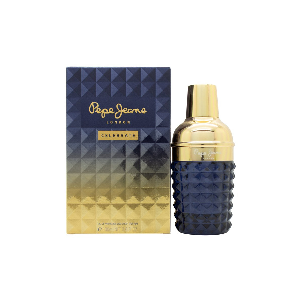 Pepe Jeans Celebrate for Him Eau de Parfum 100 ml fra Pepe Jeans – mørkeblå shaker-formet flakon med kobberfarvet låg