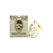 Police To Be Born To Shine For Man Eau De Toilette, Police 125 ml, gylden metalflaske formet som kranie med blankt finish