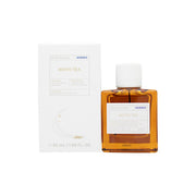 Korres White Tea Eau de Toilette, Korres, 50 ml – klar, rektangulær glasflaske med hvid etiket og sort låg.
