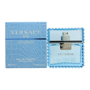 Versace Man Eau Fraiche Eau de Toilette 50 ml – lyseblå rektangulær glasflakon med sølvmedusa og klar, frisk design