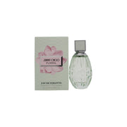 Jimmy Choo Floral Eau De Toilette 40 ml, rund glasflakon med grøn væske og klart, minimalistisk design