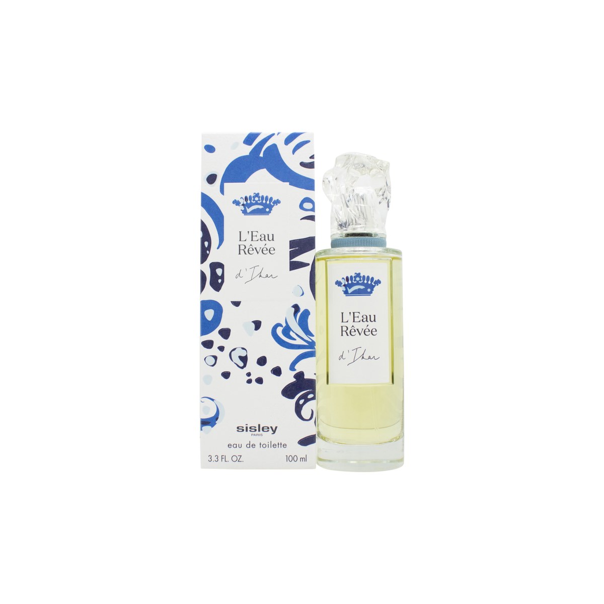 Sisley L'Eau Rêvée D'Ikar Eau De Toilette 100 ml, Sisley – klar glasflakon med grønt skær, afrundet form, kunstnerisk label