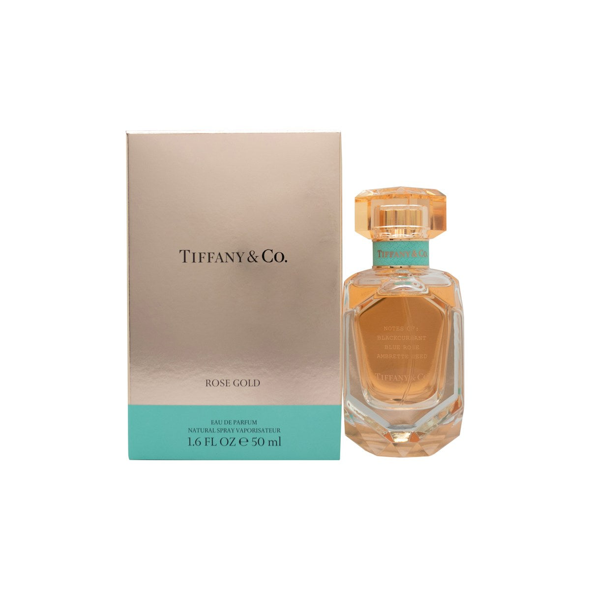 Tiffany & Co Tiffany & Co Rose Gold Eau de Parfum 50 ml – slank klar glasflaske med rosatonet duft og rosaguldfarvet låg