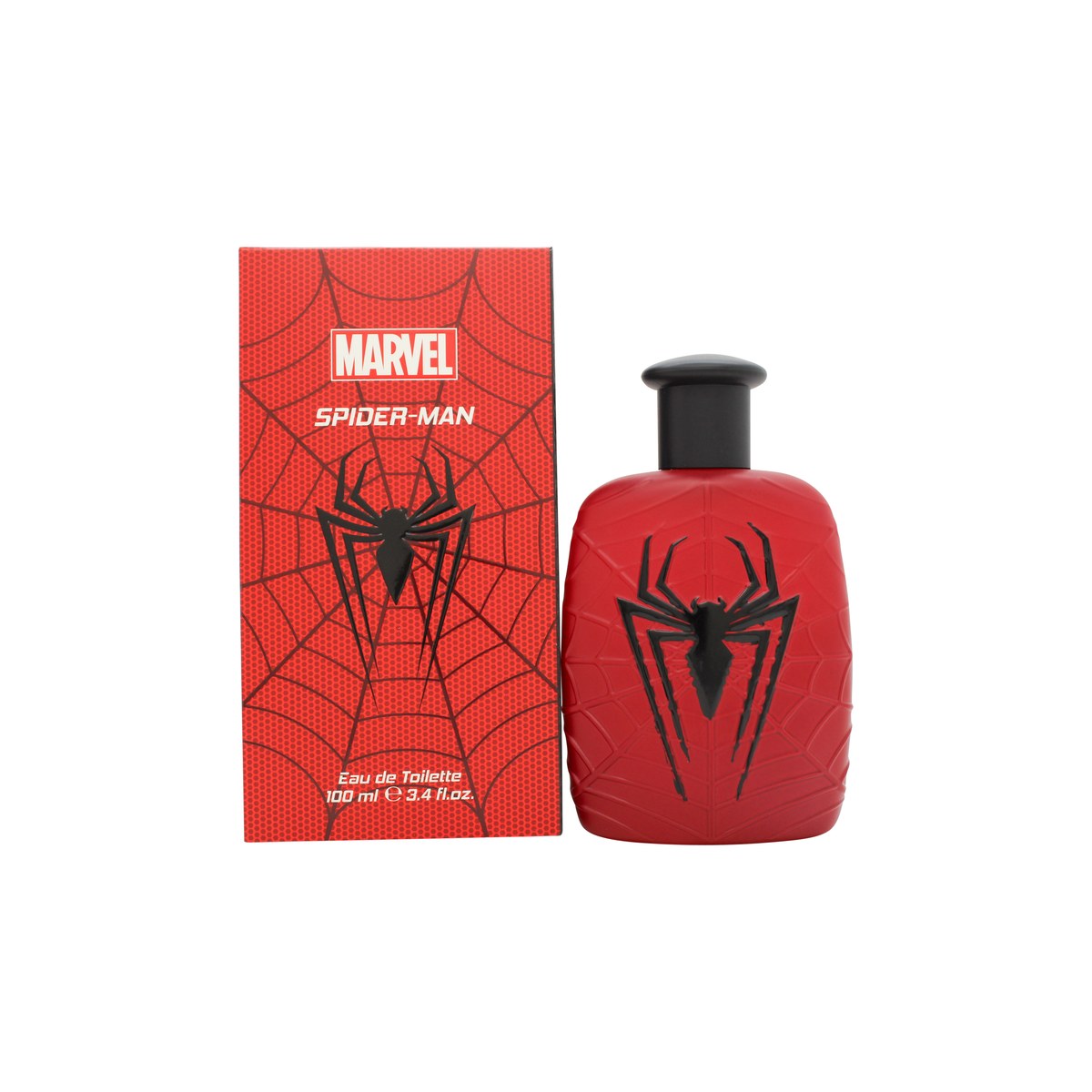Marvel Spiderman Eau de Toilette 100ml, Marvel 100 ml – rund blå flakon med Spiderman-motiv og rød hætte