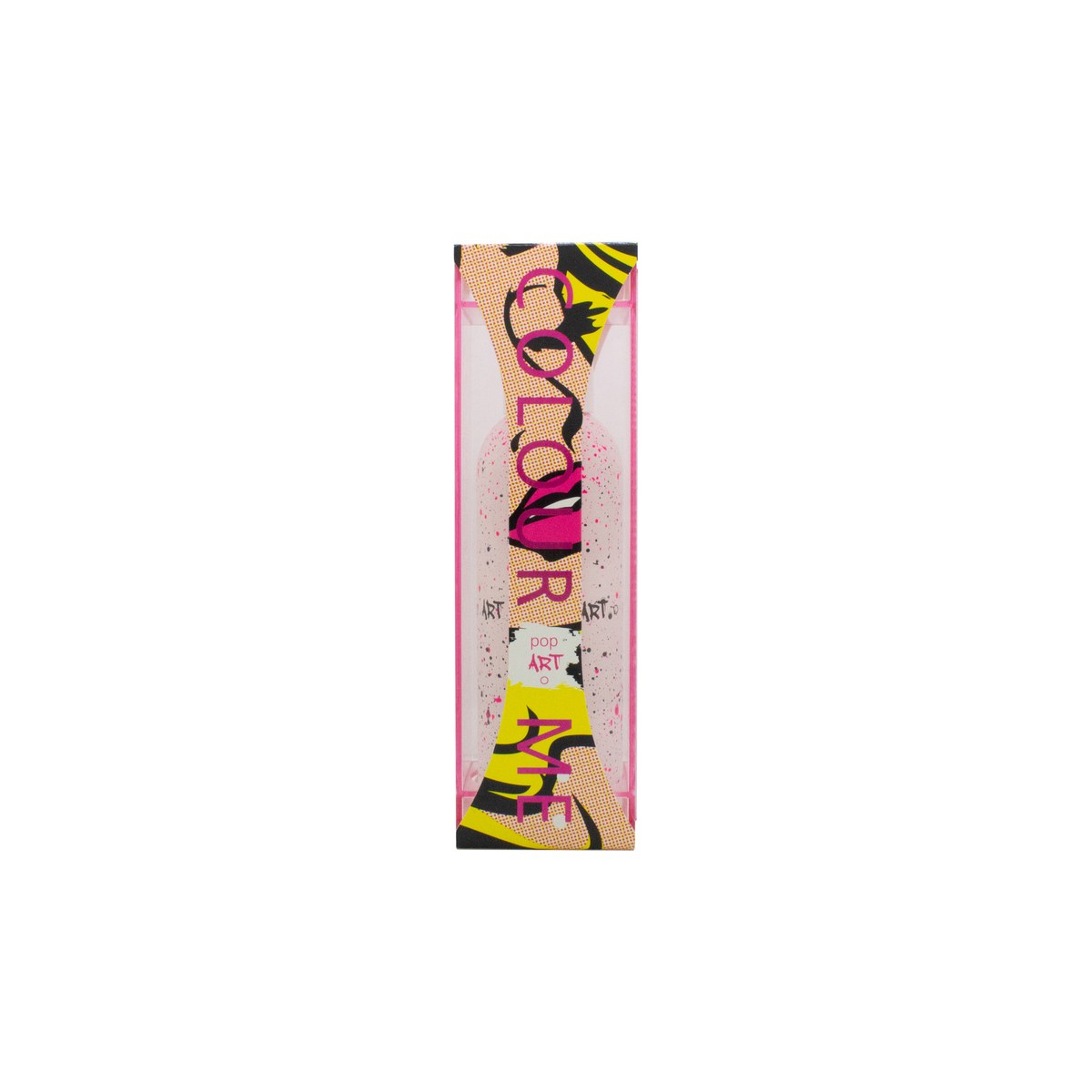 Milton Lloyd Colour Me Pop Art Eau de Parfum 100 ml – pink cylinderflakon med sort popart-grafik og sort låg.