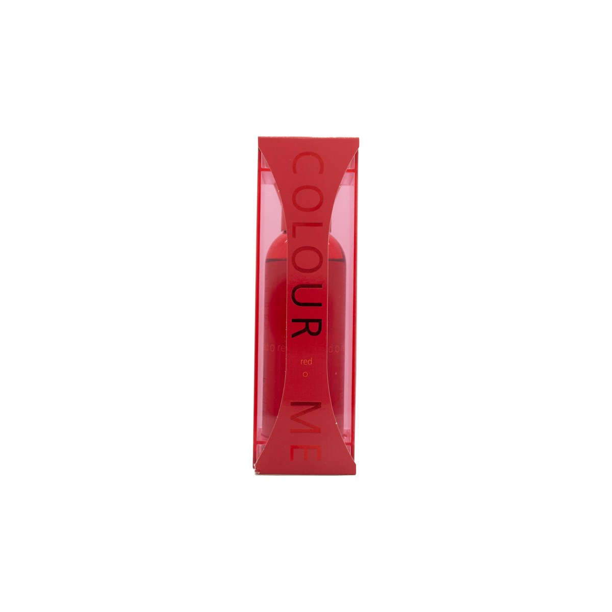 Milton Lloyd Colour Me Red Eau de Parfum 100 ml – rød cylindrisk glasflaske med sølvfarvet metallåg og minimalistisk design