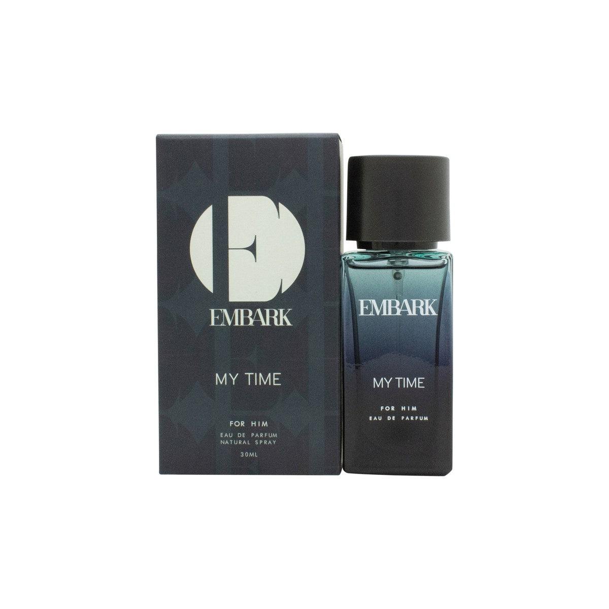 Embark My Time For Him Eau de Parfum 30 ml fra Embark i mørk, firkantet glasflaske med sort låg og minimalistisk design