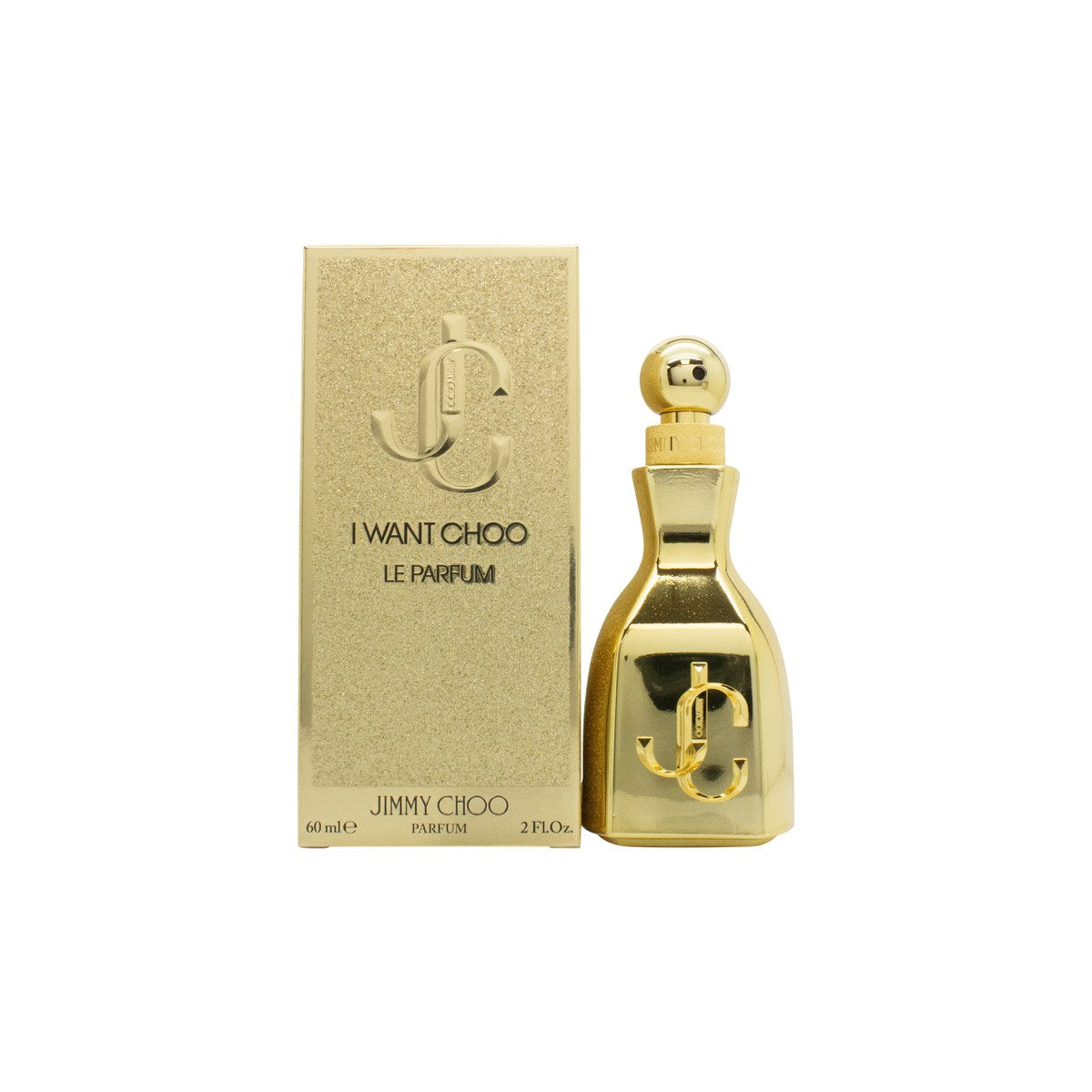 I Want Choo Le Parfum Eau De Parfum, Jimmy Choo, 60 ml – gylden facetslebet flakon med sort spraytop