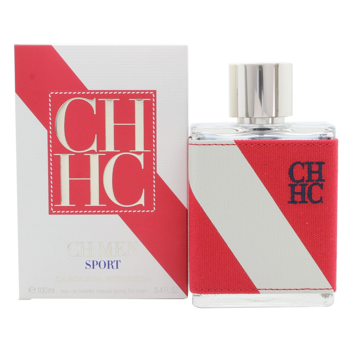 Carolina Herrera CH Men Sport Eau de Toilette, Carolina Herrera, 100 ml – klar flakon med rød CH-ring og sølvhætte