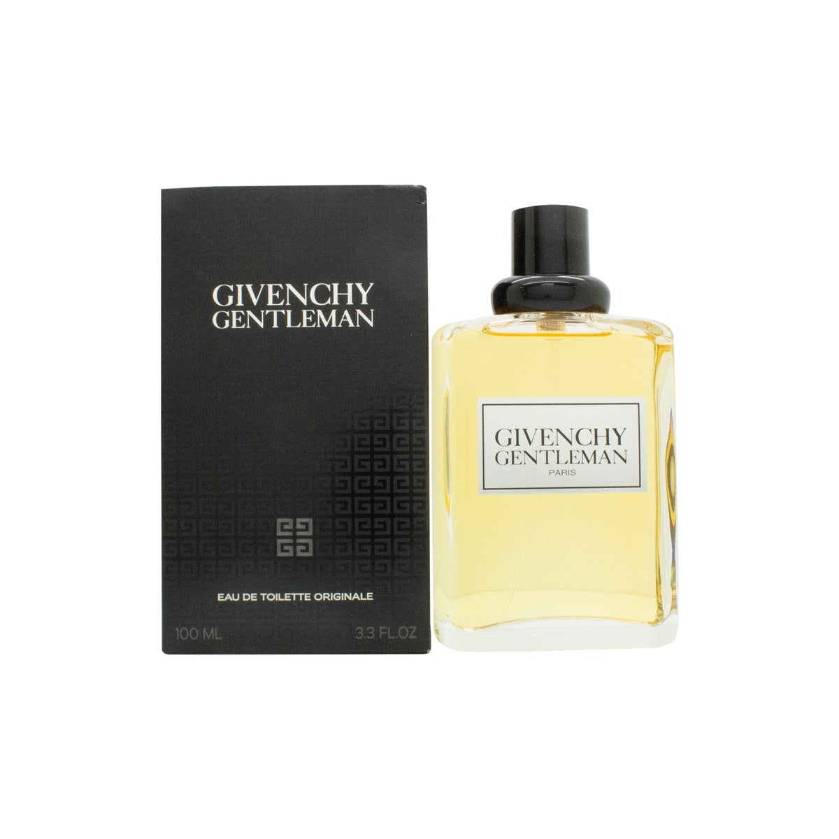 New Gentleman Eau De Toilette, Givenchy, 100 ml, transparent glasflakon med rene linjer, afrundede kanter og indgraveret relief