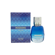 Missoni Missoni Wave Eau de Toilette 30 ml flakon i blågrøn gradient med bølgemønster og sort låg