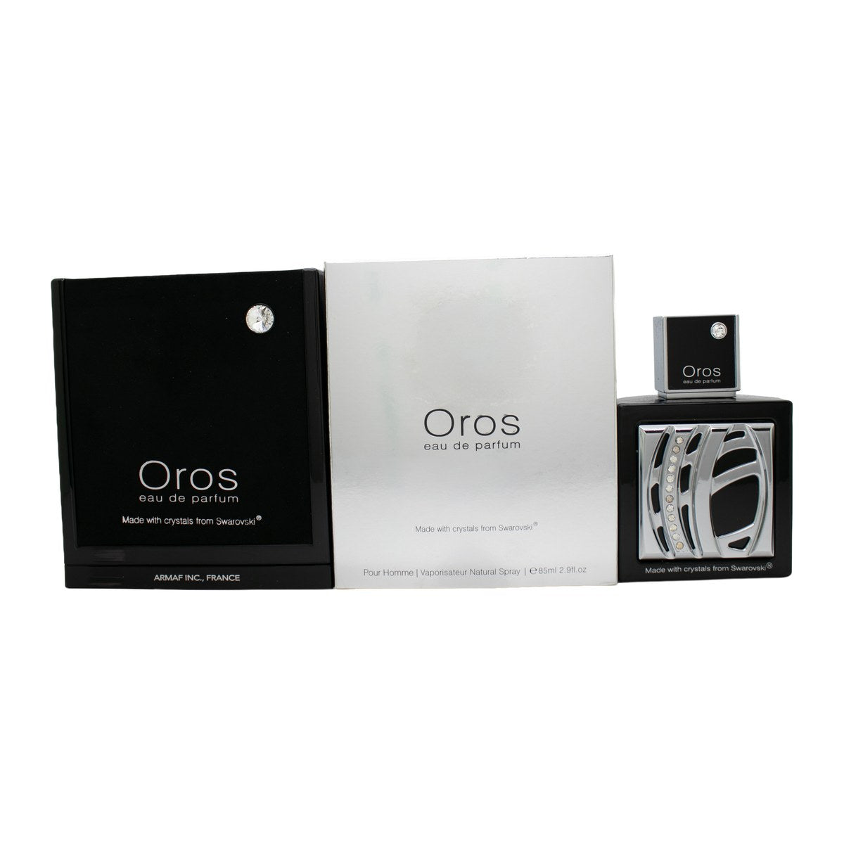 Oros Pour Homme Eau de Parfum, Oros, 85 ml – mørk gylden flakon med kantet glas og sort låg