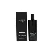 Giorgio Armani Armani Code Eau De Parfum 15 ml – mørkeblå, cylindrisk glasflaske med sort hætte og enkelt logo