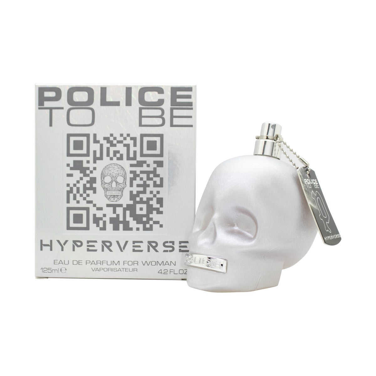 Police To Be Hyperverse Woman Eau de Parfum 125 ml fra Police, lilla kranieflakon med guldfinish og futuristisk design