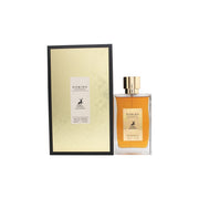 Maison Alhambra 05 Domino Essence Eau de Parfum 100 ml, rektangulær sort glasflakon med gyldent låg og enkel etiket.