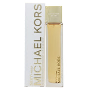 Sexy Amber Eau De Parfum Michael Kors 100 ml, firkantet ravfarvet glasflakon med afrundede kanter og gyldent låg