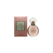Bvlgari Rose Goldea Blossom Delight Eau de Parfum 75 ml, rund lyserød flakon med rosaguldbelagt låg og bløde kurver.