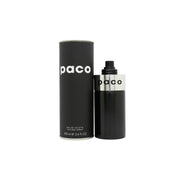 Paco Rabanne Paco Eau de Toilette 100 ml – klar rund glasflaske med sort spraytop og minimalistisk logo