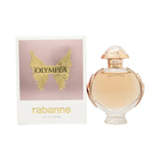 Paco Rabanne Olympea Eau de Parfum 50 ml, rund flakon i klart glas med rosa tone og gyldne vinger