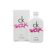 Ck One Shock For Her Eau De Toilette, Calvin Klein, 200 ml hvid flaske med pink graffiti, mat finish og ikonisk CK One form