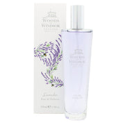 Woods of Windsor Lavender Eau de Toilette 100 ml klar glasflaske med lyslilla væske og sølvfarvet låg, enkel etiket.
