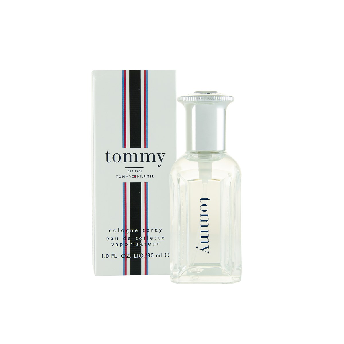 Tommy Hilfiger Tommy Eau De Toilette 30 ml klar glasflaske med afrundede former, sølvfarvet låg og diskret logo