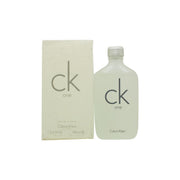 Ck One Eau De Toilette Calvin Klein 100 ml med mat glasflakon, enkel form og sort logo, sølv spraylåg.