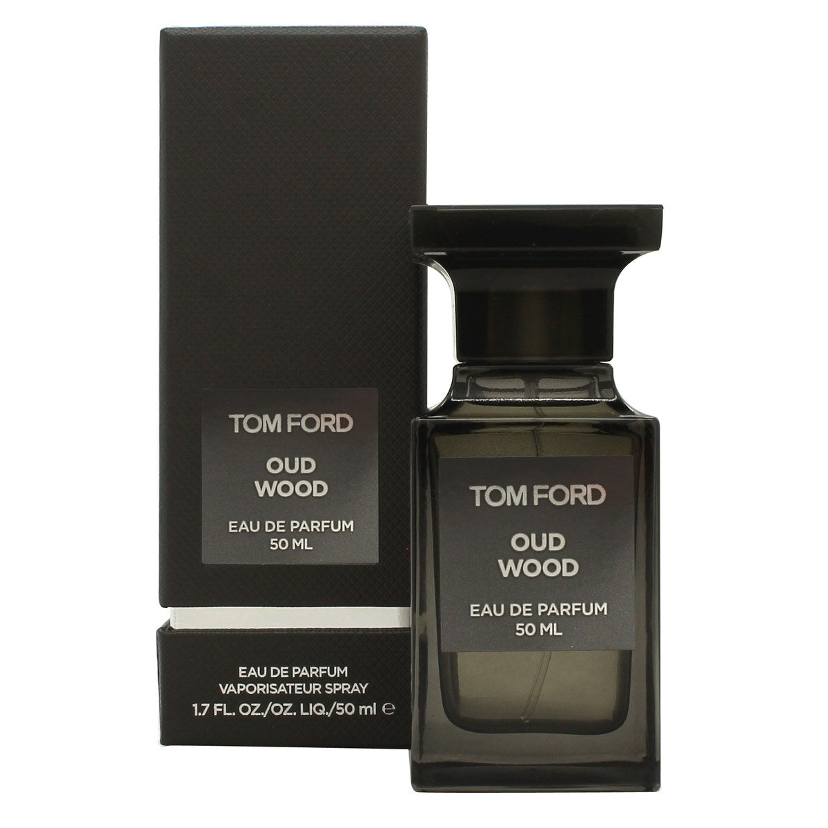 Tom Ford Private Blend Oud Wood Eau de Parfum 50 ml – mørk flakon med rektangulær form og sort etiket