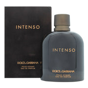 Dolce & Gabbana Pour Homme Intenso Eau de Parfum 200 ml i mørk tonet glasflakon med rene linjer og sort prop