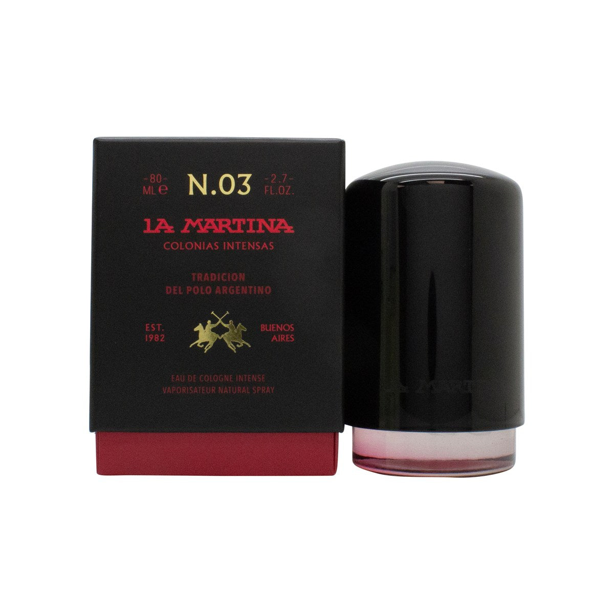 La Martina Nude Amber Eau de Cologne 80 ml, La Martina – klar glasflaske med varm ravfarvet duft og sølvfarvet låg.