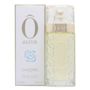 Lancôme O d'Azur Eau de Toilette 75 ml, Lancôme, i klar rektangulær glasflaske med lyseblå duft og sølvfarvet låg