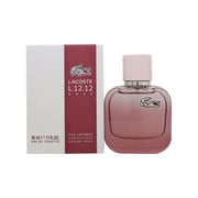 Lacoste L.12.12 Rose Eau Intense Eau de Toilette 35 ml fra Lacoste – lyserød mat flakon med sølvlogo og rund form