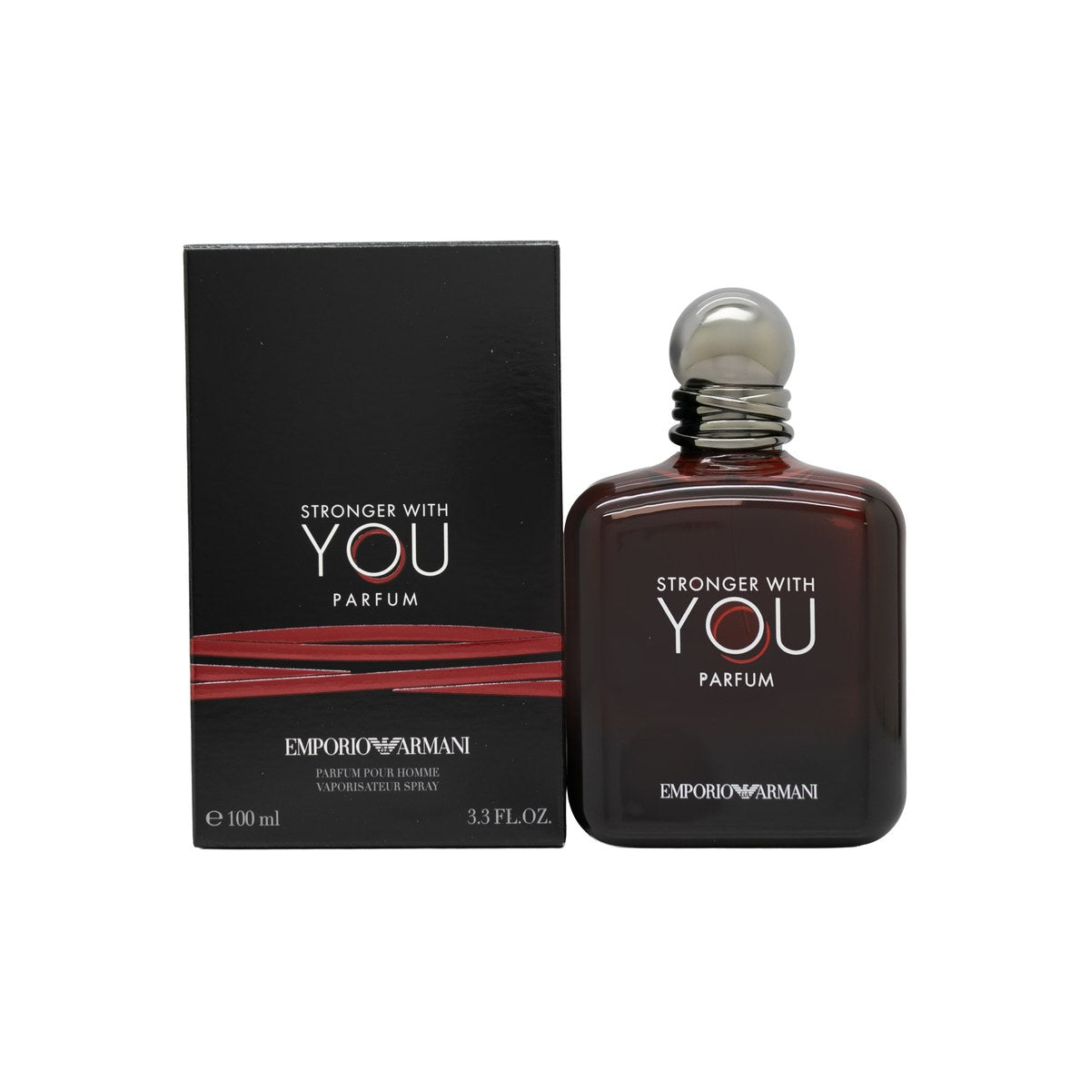 Emporio Armani Stronger With You Eau de Parfum 100 ml fra Emporio Armani i rund glasflaske med ravfarvet duft og sort hætte